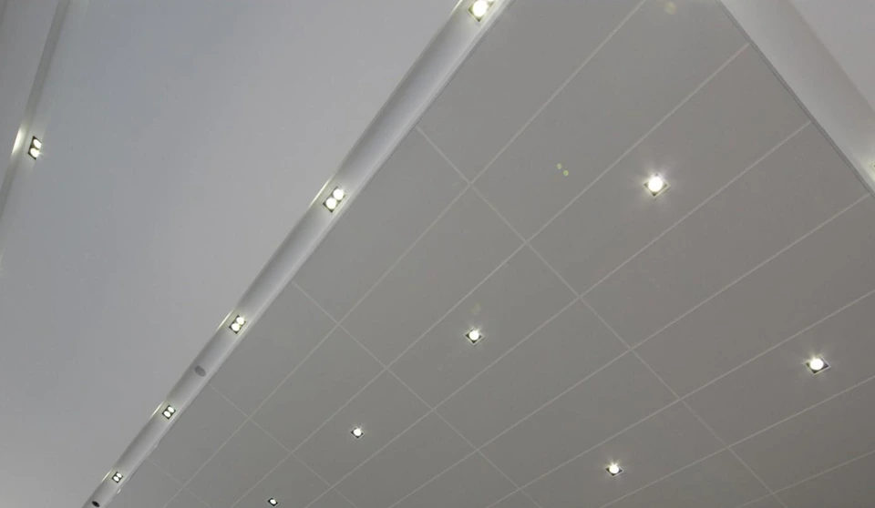 Corrugated-Core Aluminum Panels — Ceiling application example.