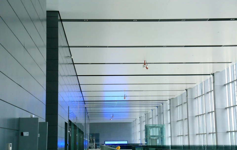 Corrugated-Core Aluminum Panels — Ceiling application example.