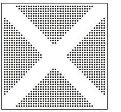 Diagonal cross pattern