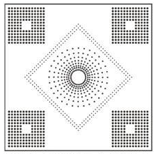 Sunburst with corner squares