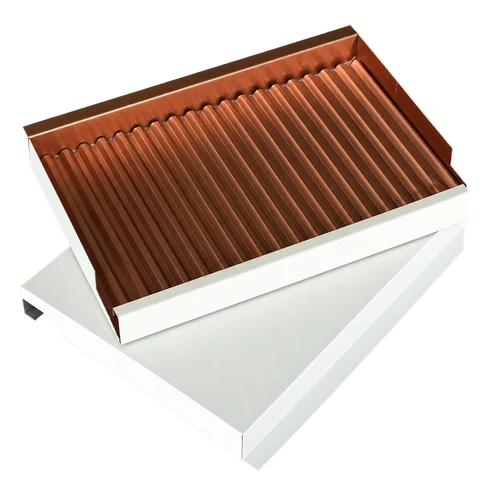 Aluminum composite panel showing corrugated core and outer face sheets