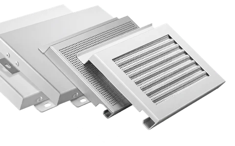Custom aluminum panels with solid faces, perforations and a louvered opening